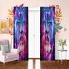 Set Of 2 Flat Curtains Polyester Material Double Wolf Print Art Design Pole Bag Bedroom Home Decoration Curtain Perfect For Sleeping Area