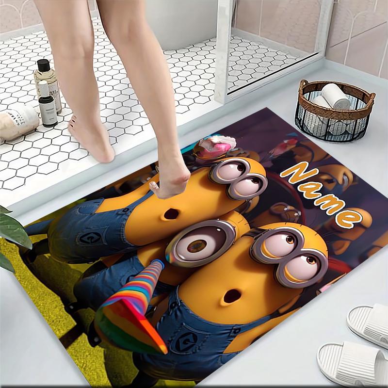 Custom Name Despicable Minions Party Carpet Rug Customizable Soft Washable Anti-Slip Home Living Room Sofa Mats Personalized Rug. 09091