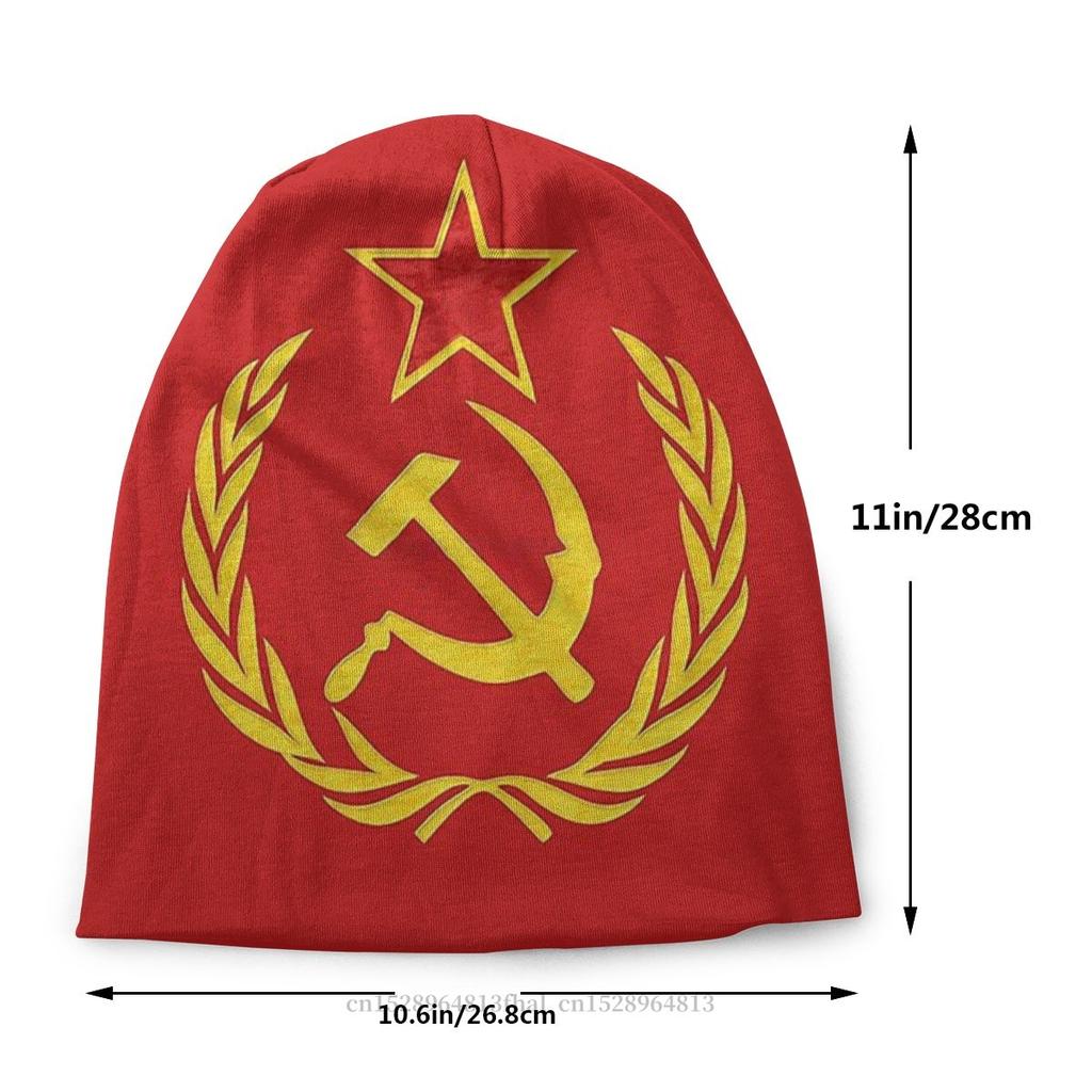 Вязаная шапка Серп и Молот Модные шапки-бини для женщин унисекс CCCP Союз Советских Социалистических Республик СССР Skullies