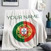 Custom Name,Portugal Printed Flannel Blanket, soft throw for bedroom sofa, washable, Christmas present, great gift.