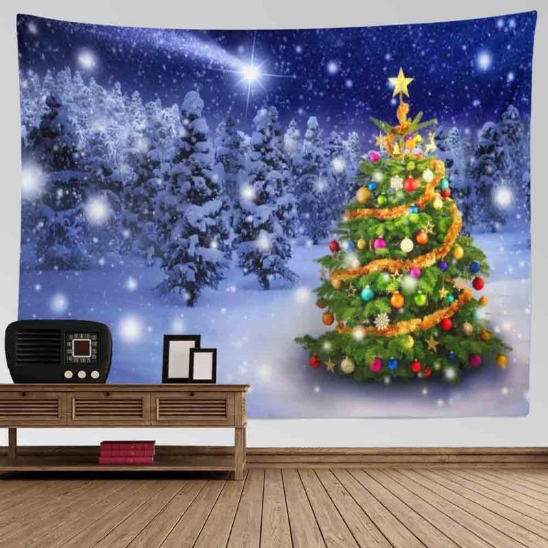 Домашний декор Рождественский настенный гобелен Гостиная Спальня Общежитие Домашний декор С Рождеством