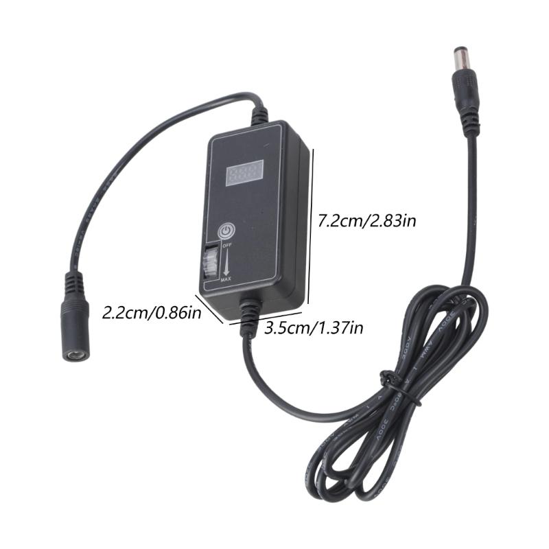 5.5x2.1mm Digital Temperature Monitor Stepless Speed Adjustable 12V Controller For PC Cooling Fan Blower Motor