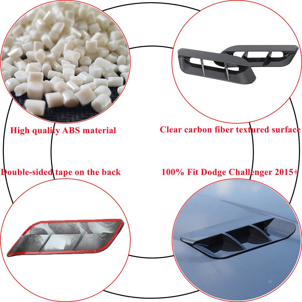 Капот двигателя автомобиля, воздухозаборник, впускное отверстие, декоративная накладка для Dodge Challenger 2015-2022, внешний вид