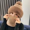 Women Hat Durable Windproof Winter Scarf Hat Set Soft Comfortable Plush Warm Hat for Cold Weather Outdoor