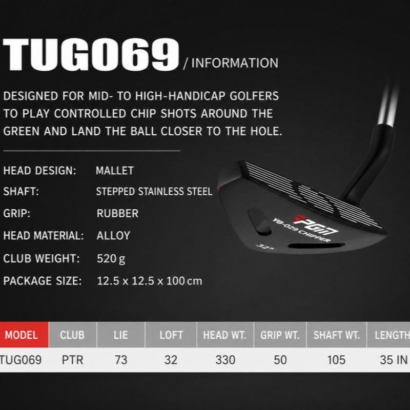PGM 32° Golf Chipper Putter for Men and Women 35in Stainless Steel Chipping Wedge Short Game Club with Aiming Line TUG069