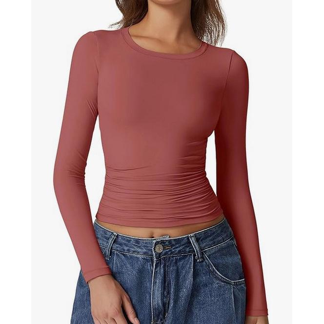 Европейские и американские женские пуловеры с длинным рукавом и круглым вырезом из молочного шелка