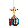 5pcs Cartoon Giraffe Pattern Christmas Ornament Acrylic Bag Pendant New Home Decoration