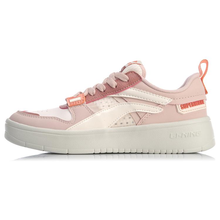 Li Ning Wave SUPERWAVE Lite Удобные Нескользящие Износостойкие Низкие Скейтбордические Кроссовки Женские Розовые AGCQ082-3