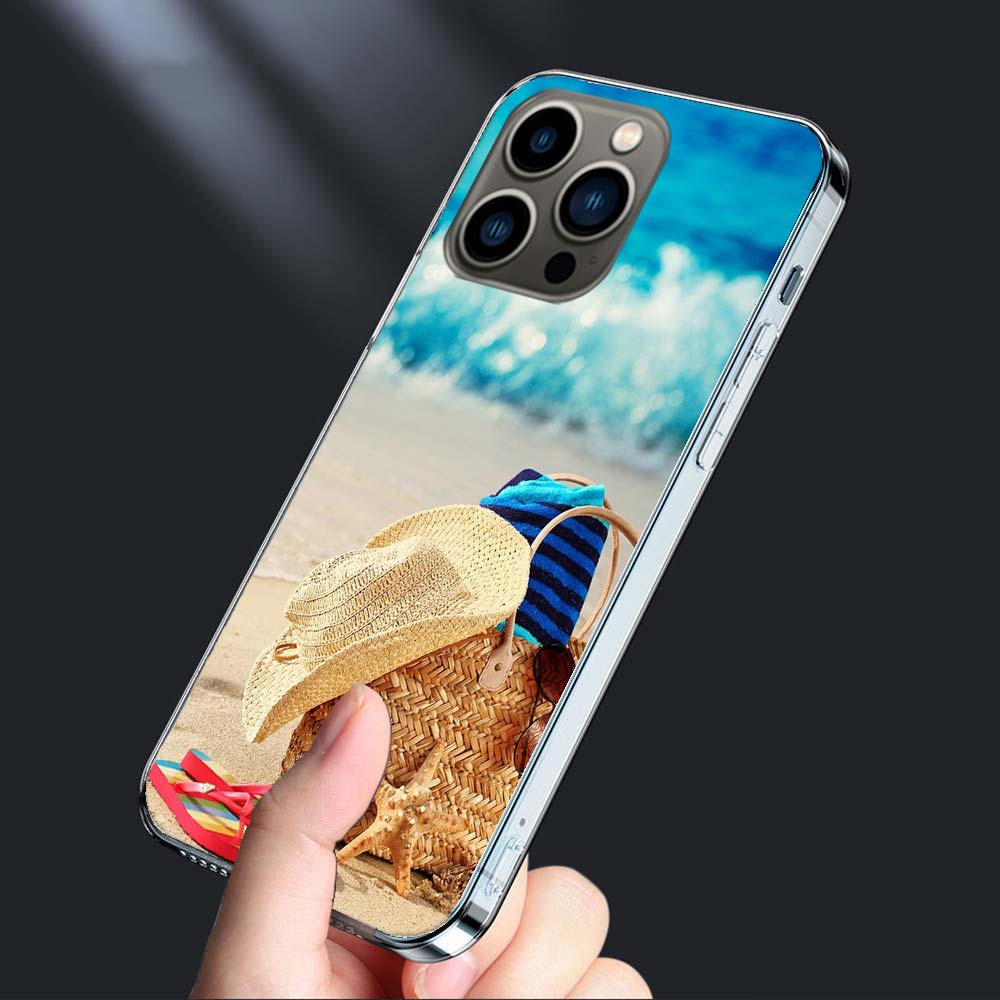 Летнее настроение Море, Пляж, Песок Чехол для телефона Для Iphone 16E 15 Pro 14 Plus 17E 16 17 Pro Max Air 11 12 13 Mini Ударопрочный Capa Cut