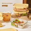 Cilock Glass Lunch Box for Office Workers Microwaveable Large Capacity Food Storage Container 4-Piece Set