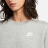 Nike Однотонный вышитый логотип с круглым вырезом, спортивная толстовка с длинным рукавом, женская толстовка темно-серого цвета DQ5474-063