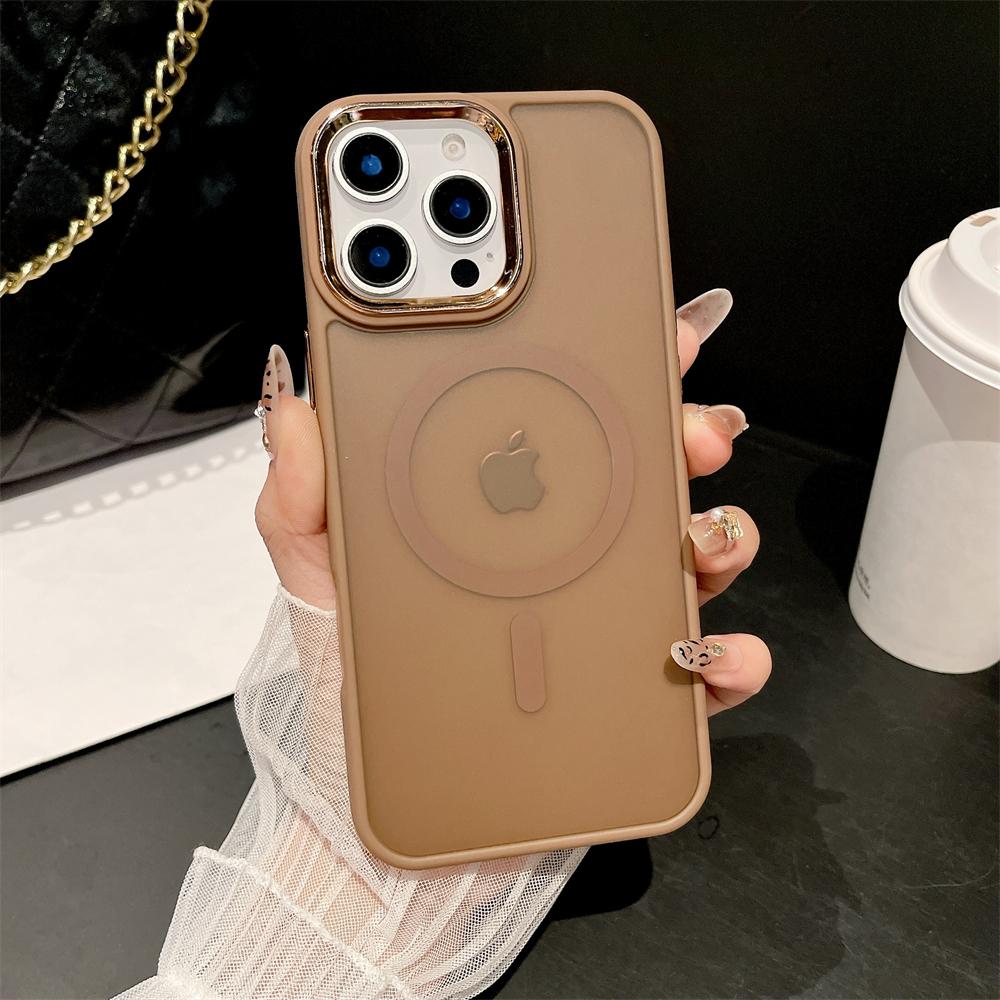 Роскошный матовый полупрозрачный чехол для Magsafe для iPhone 17 16 15 14 Plus 13 12 11 Pro Max Матовая магнитная крышка для беспроводной зарядки