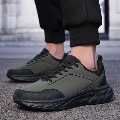 Весенняя мужская спортивная обувь, повседневная обувь на толстой подошве, мужская амортизирующая спортивная обувь, уличная водонепроницаемая обувь для ходьбы, на размер больше