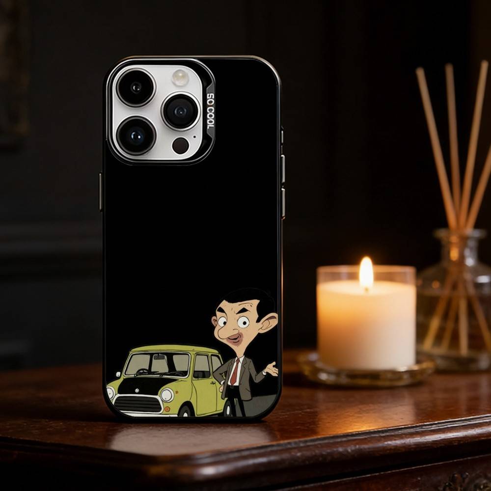 Чехол для телефона C-Classic M-Mr B-Bean для iPhone 17,16,15,14,13,12,11, Pro Max, Plus Конфетный серебристый чехол