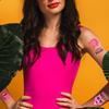 Водонепроницаемая наклейка-татуировка Pink Series Preppy, набор временных наклеек для лица для девочек и детей
