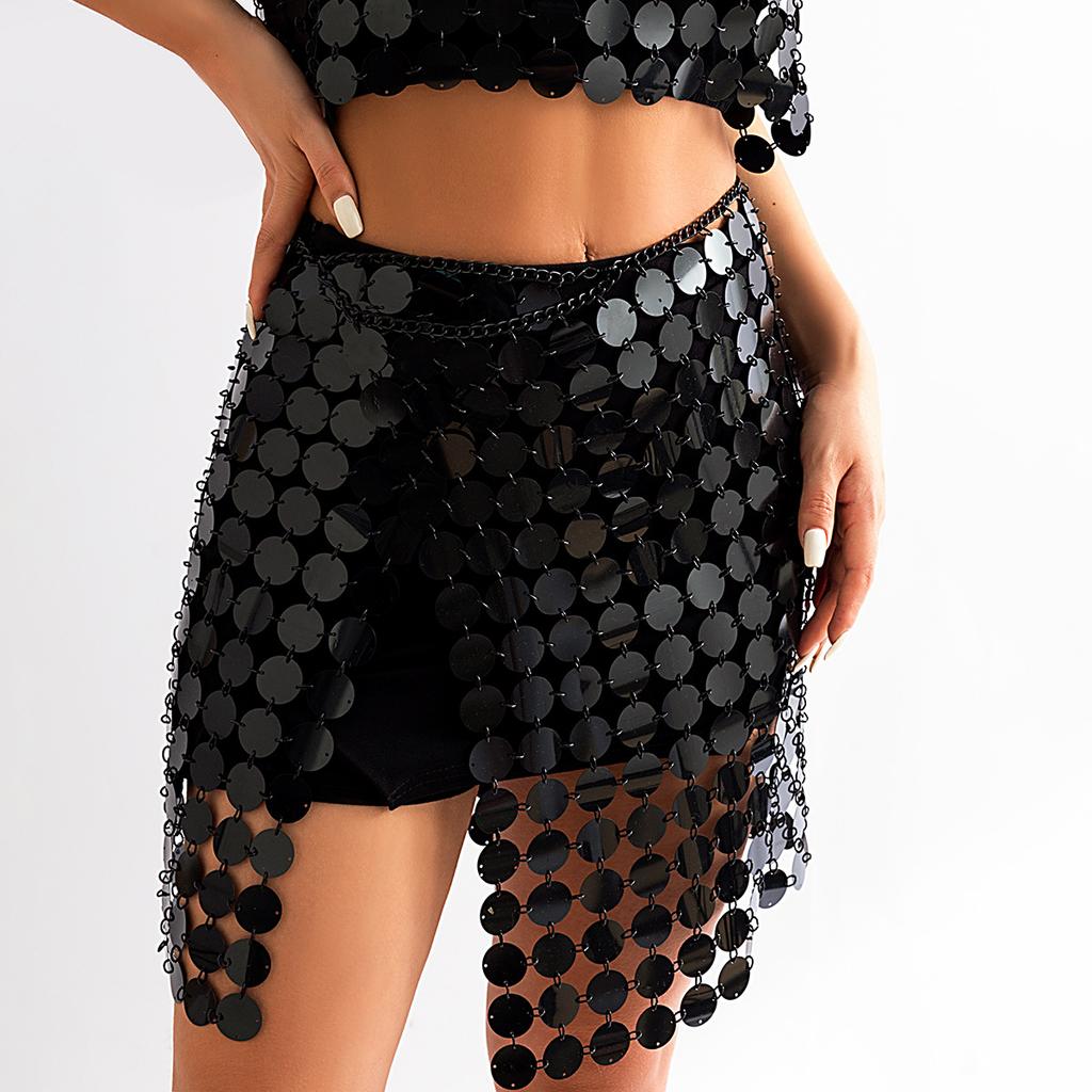 Креативный жилет с пайетками, ажурный, уличный стиль, модная бикини одежда, сексуальный, клубный, хипстерский, с бахромой, боди-цепочка