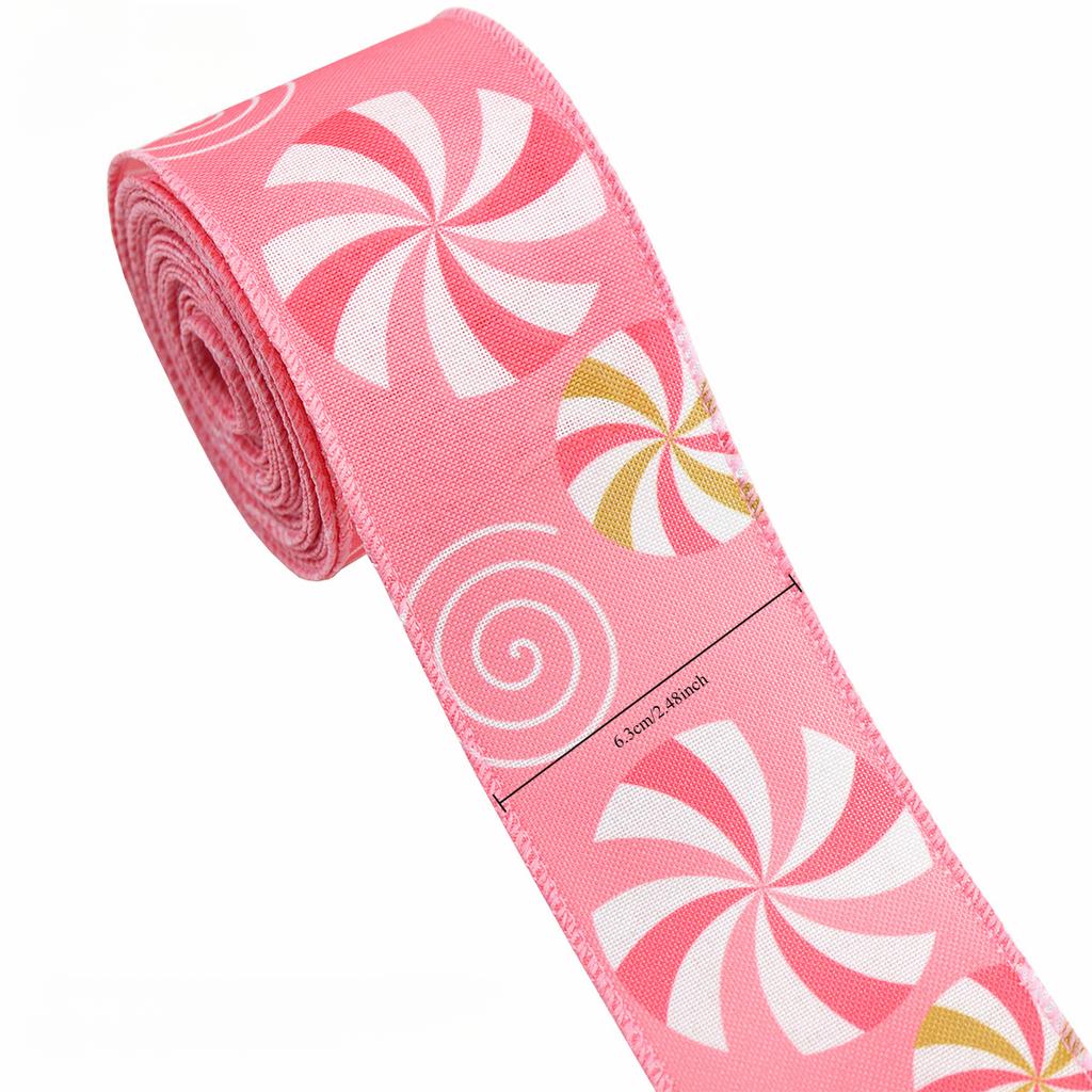 5 ярдов Рождественская Лента Печатная Рождественская Лента из Полиэстера Для Дизайна Ручной Работы Рождественское Украшение Подарочная Упаковка