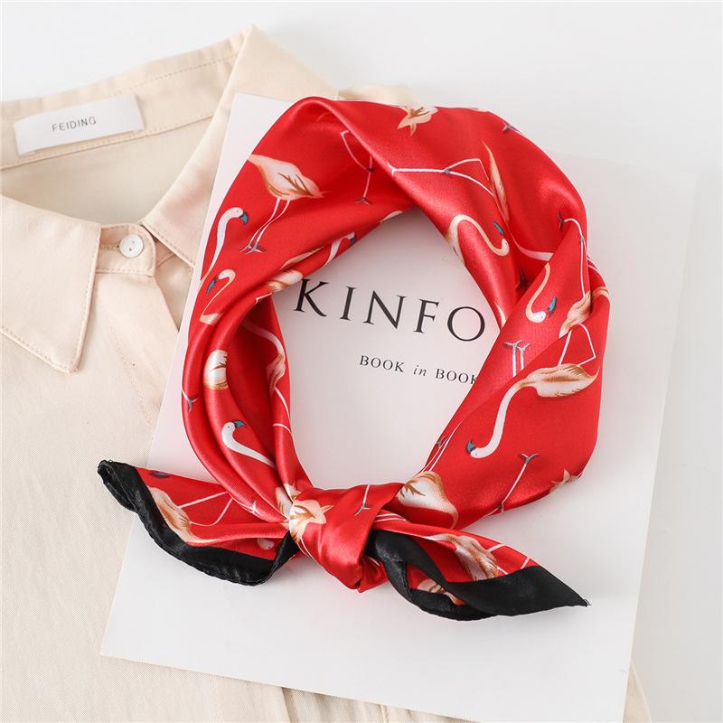 60cm Women'S New Versatile Simulated Silk Neck Protection Sunscreen Small Square Scarf Professional Scarf Headscarf