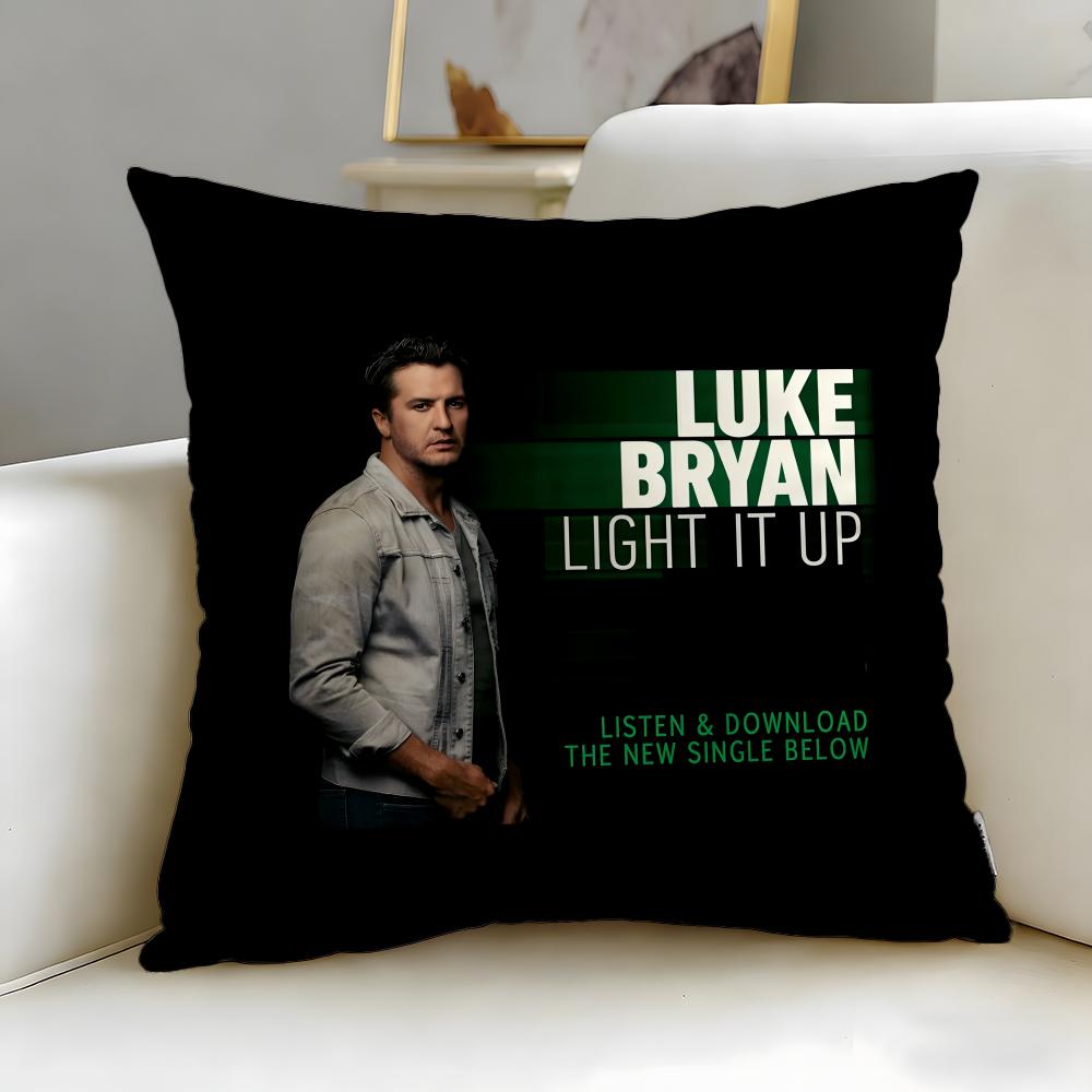 popular singer Luke Bryan Cushion Cover Soft EasyWash Pillow Case Versatile for Couch Bed Travel and Office