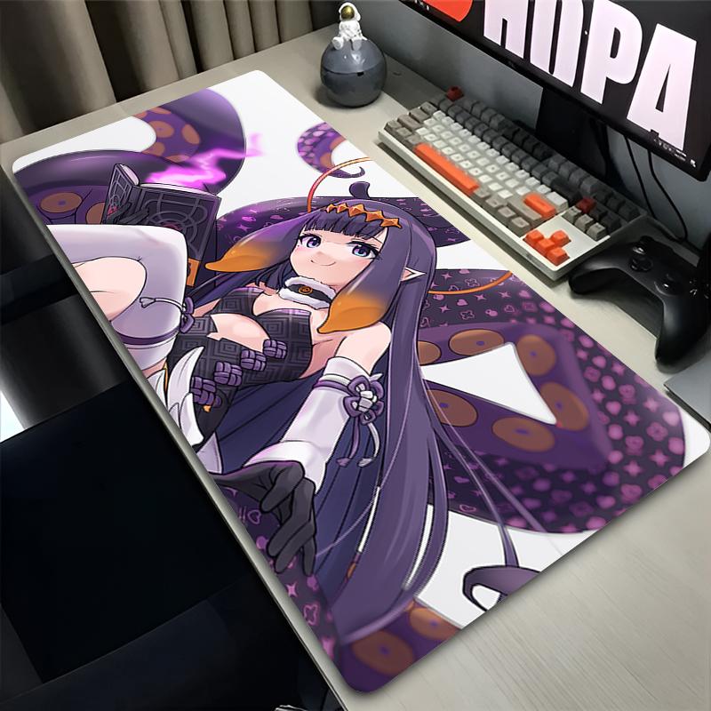 Popular Mouse Pad Large Gaming Computer Desk Mat Speed Gamer Extended Keyboard Pad H-hololive Ninomae Ina Nis kawaii Mouse Mat