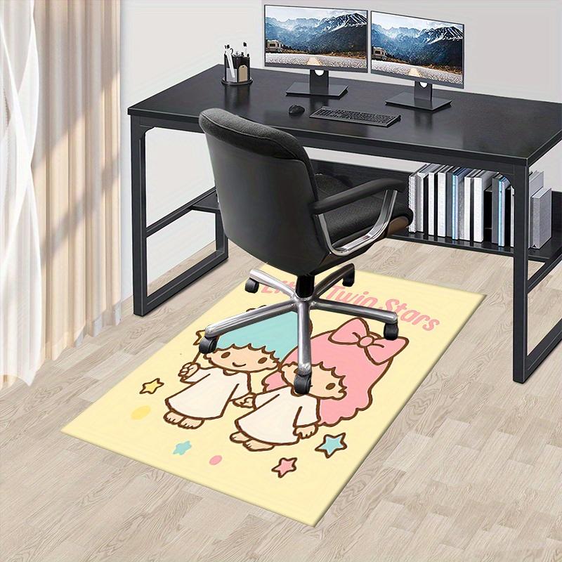 Office Rug Little Twin Stars, Anime Characters Anti-Slip Rug, Machine Washable for Living Room, Bedroom, Office, Multiple Sizes, Bedroom Mat, Decorati