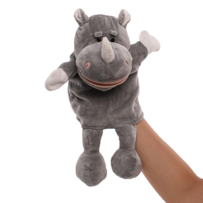 30cm Cartoon Animal Hand Finger Puppet Parent-child Game Plush Toys Doll Lion Elephant Deer Tiger Dog Pig Toy Children GIfts