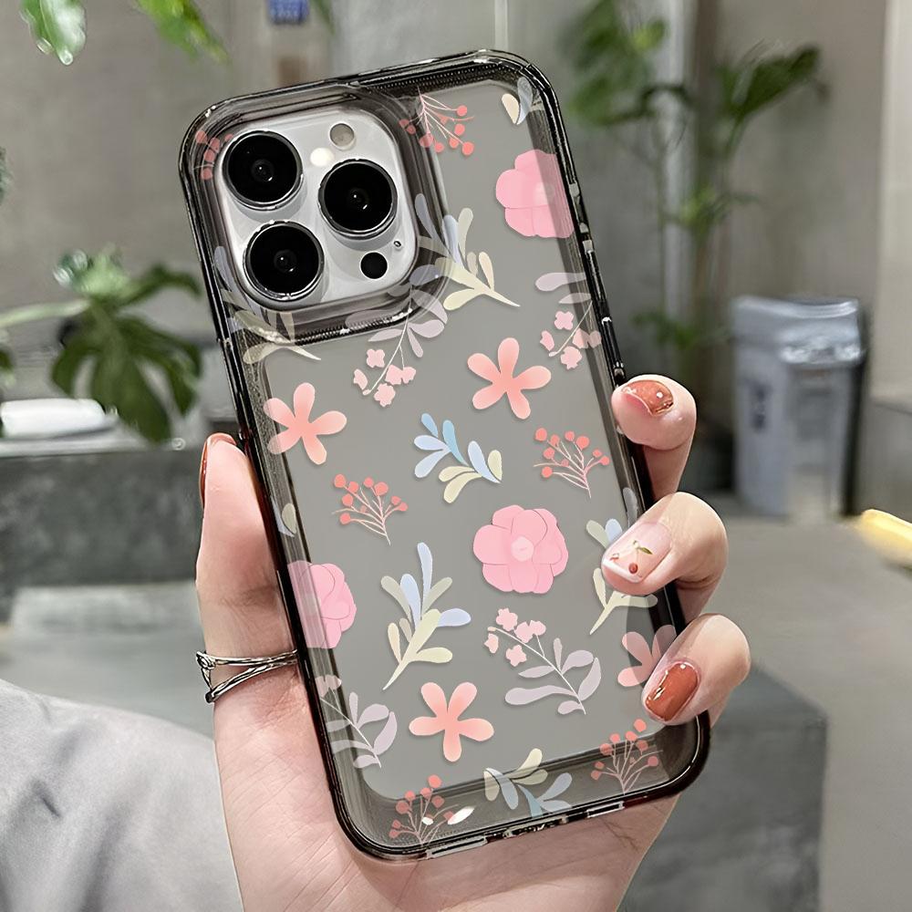 Чехол для телефона для iPhone 17 16 Pro Max 15 14 13 12 11 Plus 16 17 Мягкий чехол Розовые цветы Для iPhone Air Чехол