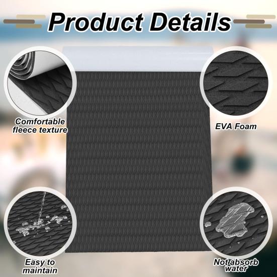 EVA Пена Покрытие для Лодки 95"/47"x12" Нескользящий Коврик для Тракции Серфборда Самоклеящаяся Обрезная Палуба