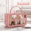 New Large Capacity Wet and Dry Separation Toiletries Bag Cosmetic Bag Portable Transparent PVC Handbag Travel Storage Bag