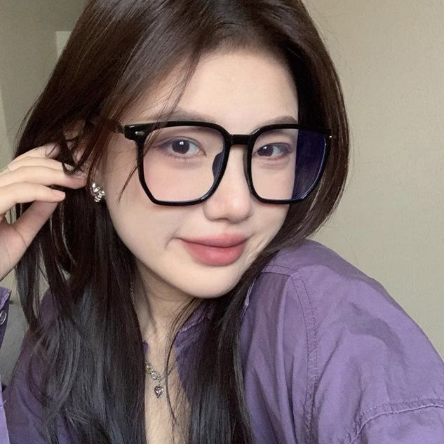 Ретро черная оправа для очков, оправа для женщин, может быть оснащена очками для близорукости с защитой от синего света, большие тонкие простые очки