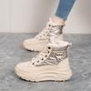 2024 New Winter High-top Platform Shoes for Women Fleece Thickened Non-slip Dad Shoes Heightened Warm Women's Cotton Shoes