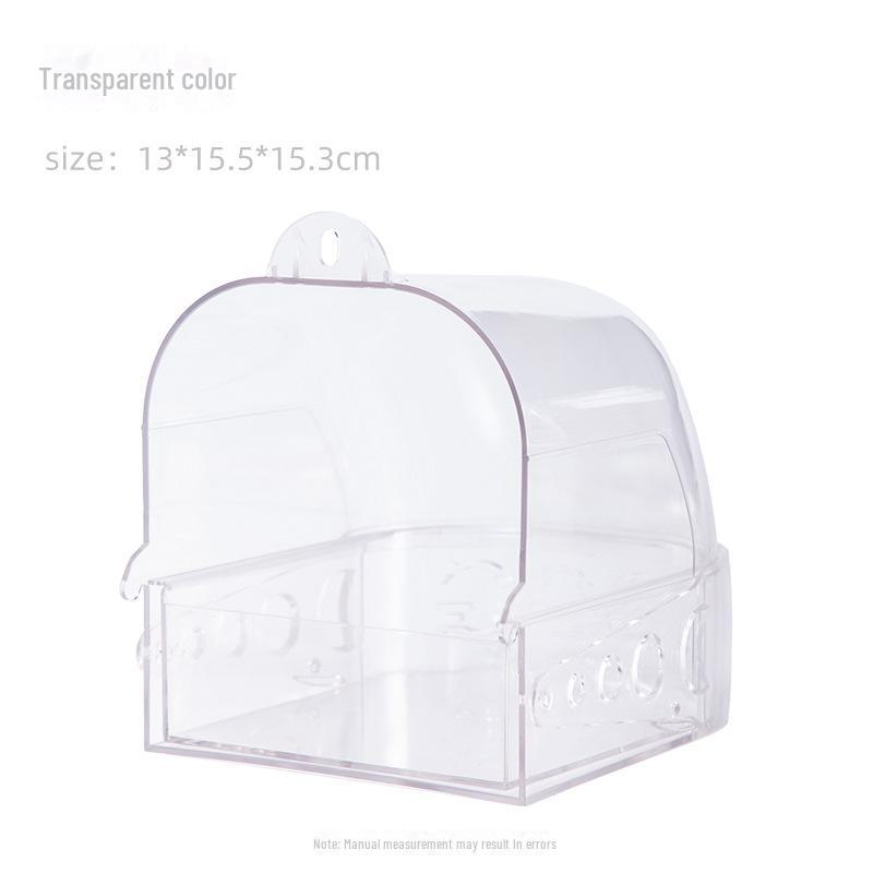 Очень большая прозрачная ванна для волнистых попугайчиков с ящиком - аксессуар для клетки для птиц