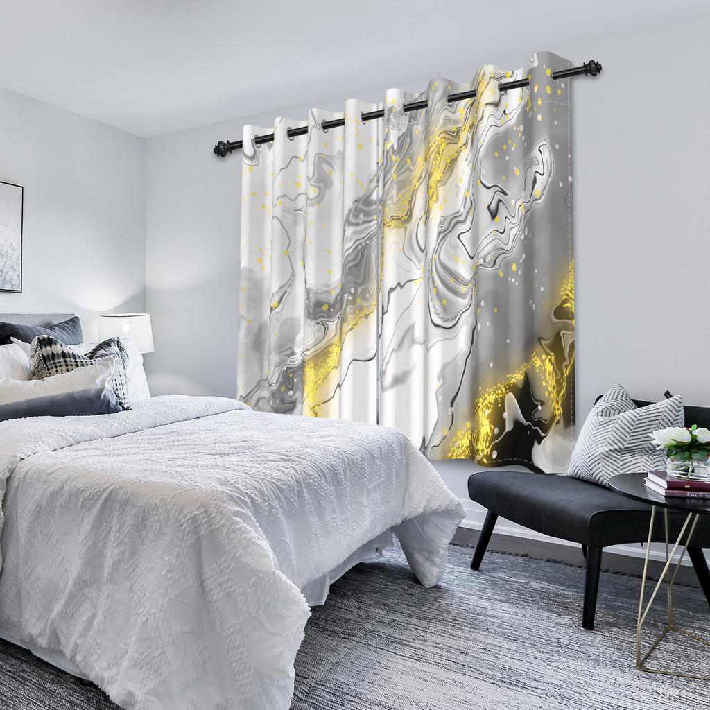 Шторы с мраморным принтом Золотые Серебряные Синие Фиолетовые Жидкое искусство Оконные шторы Гостиная Спальня Современный домашний декор Блэкаут штора