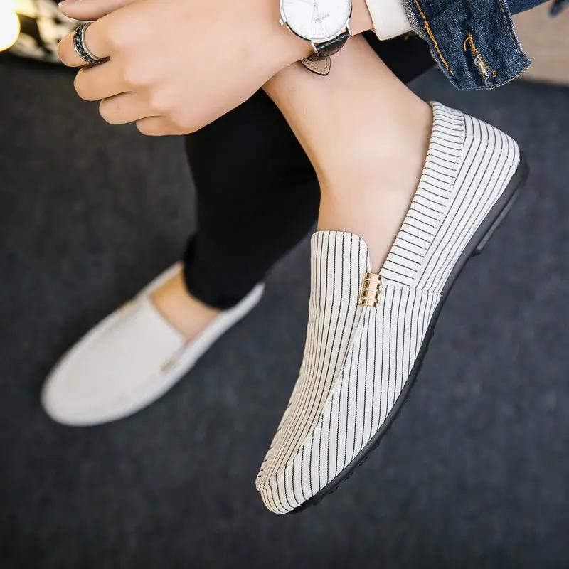 Мужская повседневная обувь Slip-on Light Stripe Common Высококачественная мужская кожаная обувь Модная элегантная обувь для взрослых Бесплатная доставка в рамках акции