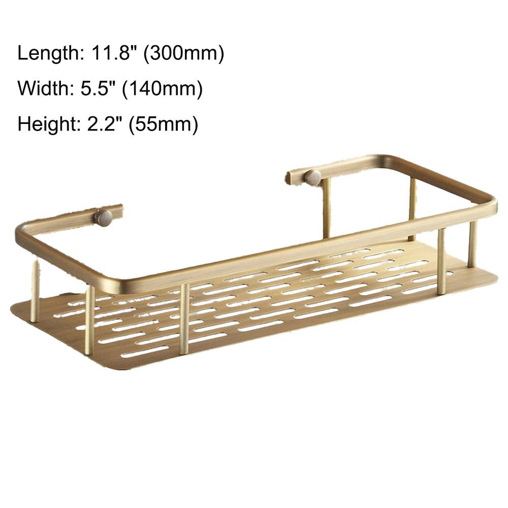 Vintage Retro Antique Brass Wall Mounted Bathroom Shower Shelf Storage Basket Bathroom Accessory Mzh120
