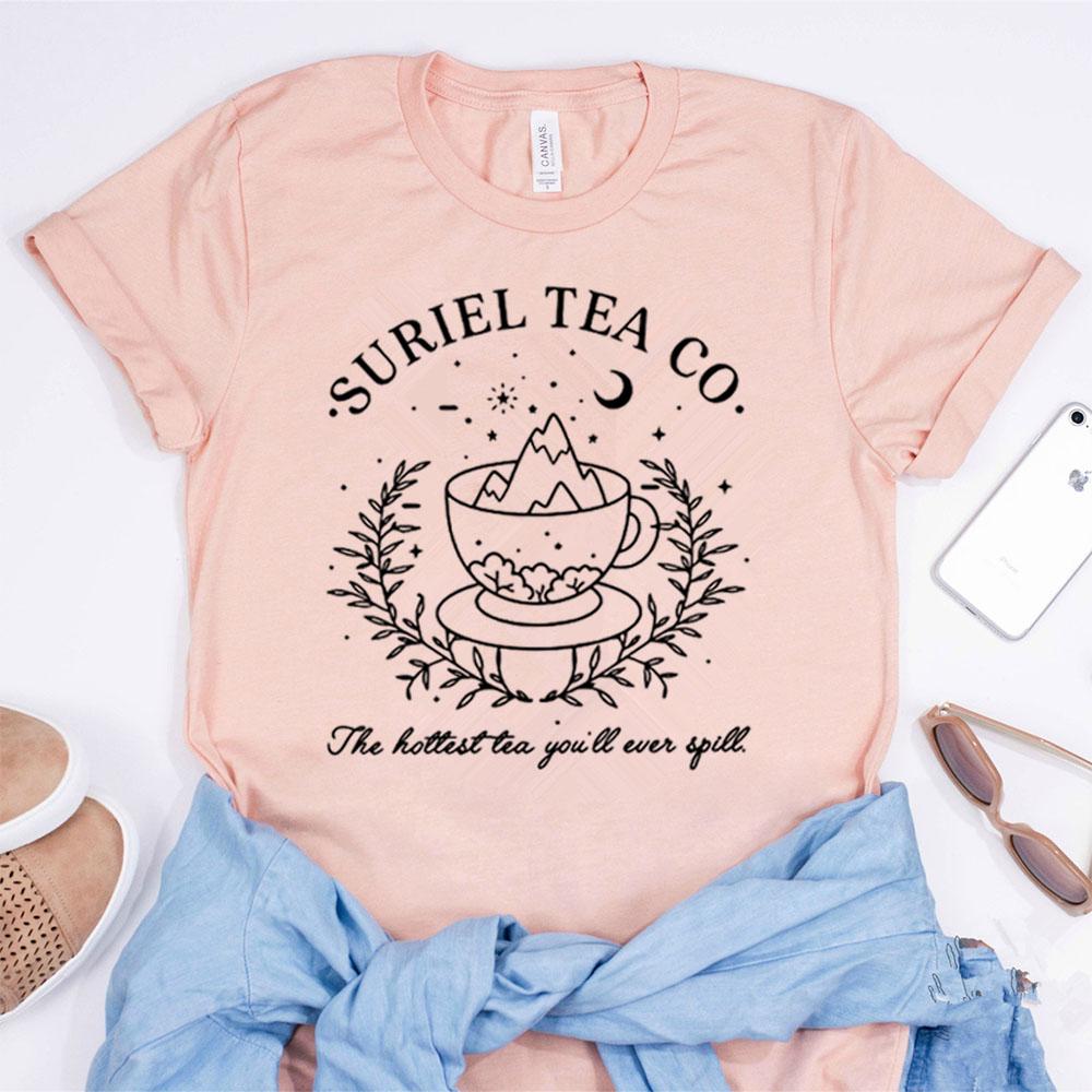 2025 Suriel Tea Co Shirt A Court of Thorns and Roses TShirt Acotar Velaris Tee City of Starlight SJM Bookish Tee Women Tops