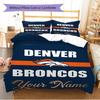 Name Custom Denver Broncos Logo Pattern Bedding Set Quilt Cover Pillowcase Home Decor Gift (1 * duvet cover + 2 * pillowcase, without core)
