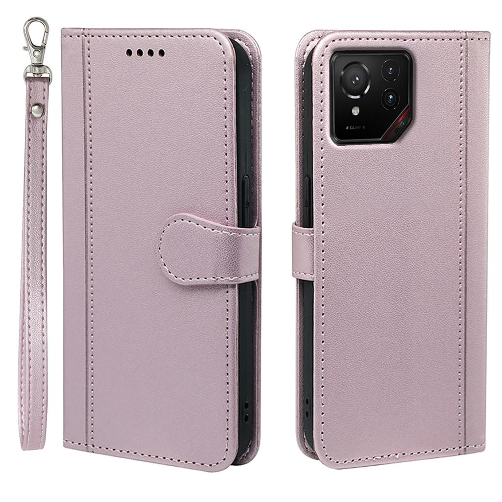 For Asus ROG Phone 9 5G Wallet Case Magnetic Snap Leather Phone Cover with Strap