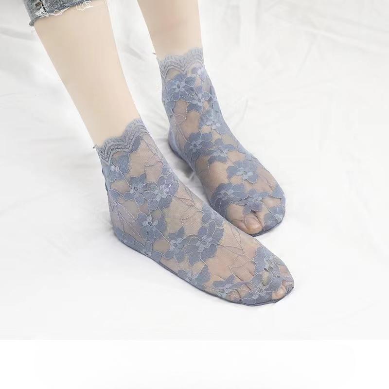 Высококачественные модные хлопковые женские кружевные носки, прозрачные летние цветочные женские тонкие короткие носки для женщин