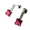 [N6889] - Silver Earrings 'Sissi' White Ruby ​​(rhodium-plated) - 12x6 Mm