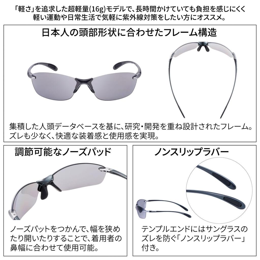 SWANS Безвоздушная модель Airless Leaf Fit Polarized Sports Dark Gunmetallic x Light для и Солнцезащитные очки, SALF-0051 GMR, Серебристый, Для вождения, Рыбалки, Бега, Пешего туризма.
