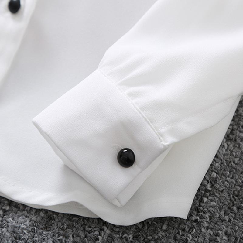 Рубашки для девочек, хлопковая повседневная детская одежда, белые блузки для девочек, рубашки с длинными рукавами для девочек, осенне-весенняя детская одежда