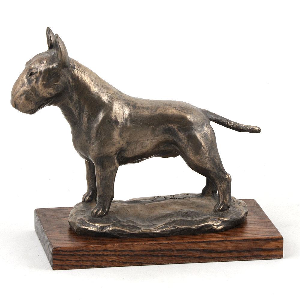 Bull Terrier, Bully - Dog Figurine, Statue On White Marble, Trophy for Art-Dog Dog Show Exhibition