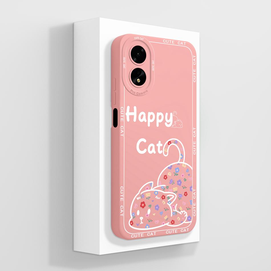 Чехол для Oppo A18 Черная Бабочка Полная Защита Задняя Крышка Телефона Для Oppo A 18 4G Защитные Чехлы Жидкий Силикон Ударопрочный Funda
