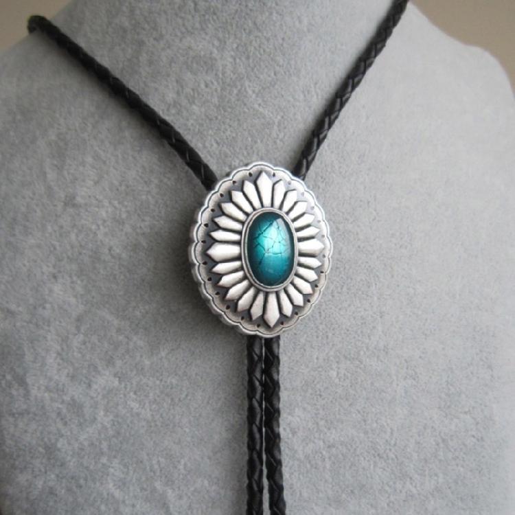 Ретро Рубашечная Цепочка Боло Шнурок Кожаное Ожерелье Галстук для Стильных Мужчин