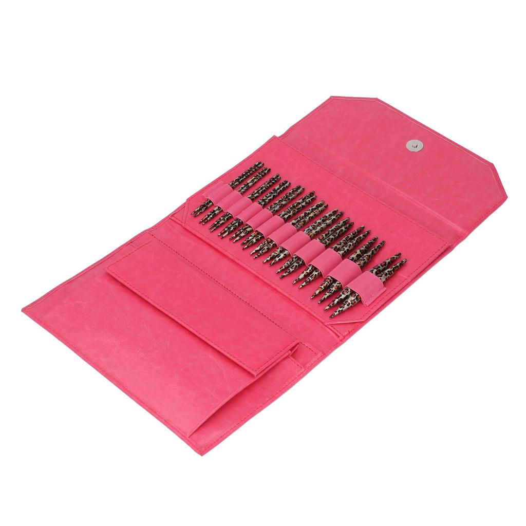 Набор спиц для вязания Съемные круговые спицы с леопардовым принтом Кнопки для вязания свитера