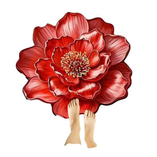 3D Цветочный коврик для пола Нескользящий Реалистичный Цветочный коврик для ванной Декоративный ковер в форме цветка Придверный коврик для гостиной, спальни, прихожей