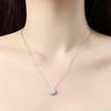 925 Silver Platinum Plated Circle Cubic Zirconia Women's Necklace