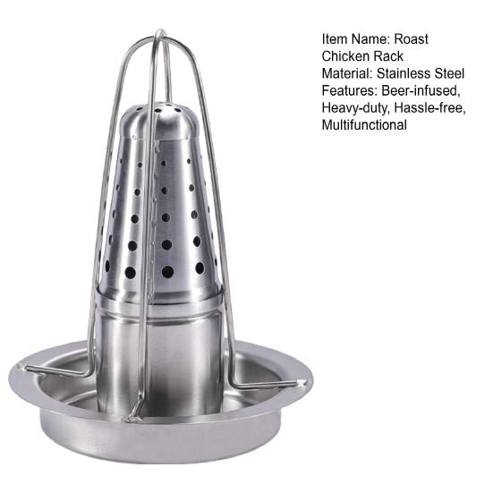 Подставка для запекания курицы из пивной банки с контейнером для ароматизации Жаровня для птицы из нержавеющей стали для гриля и духовки Подставка для ароматизации пива и специй