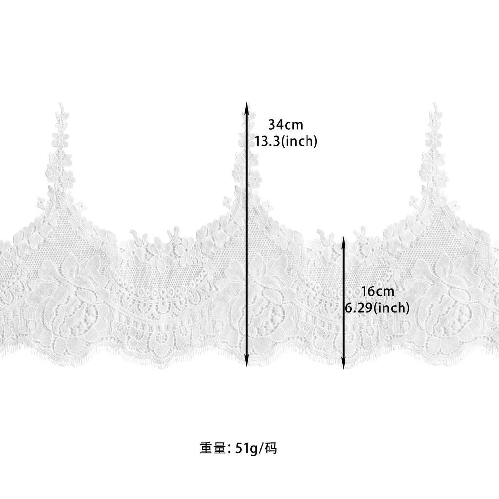 White Hollow Embroidery Flower Lace Clothing Lolita Dress Wedding Dress Decorative Lace Accessories